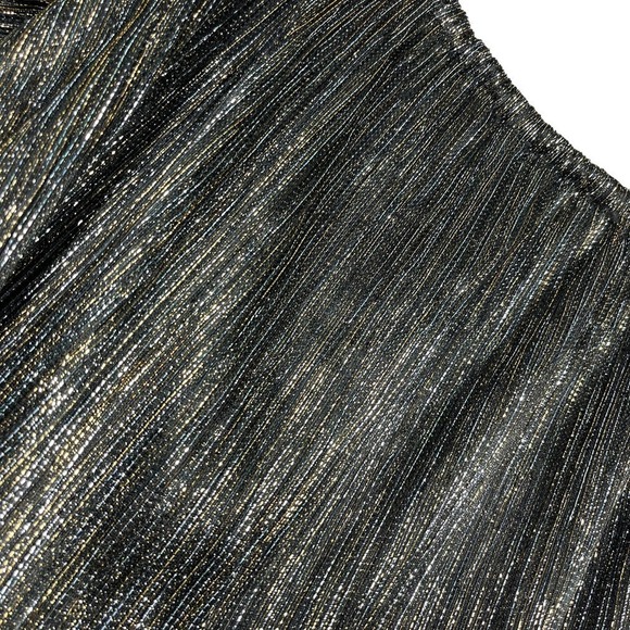 🔴 5 for $25! Zara‎ Blouse Metallic Effect Black Top Off Shoulder Small - Picture 8 of 13